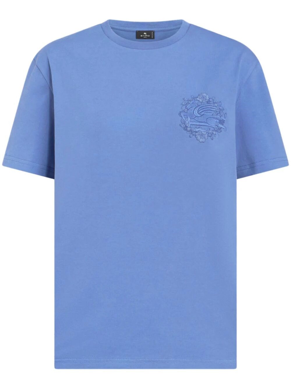 Etro Pegaso-embroidered Cotton T-shirt In Blue
