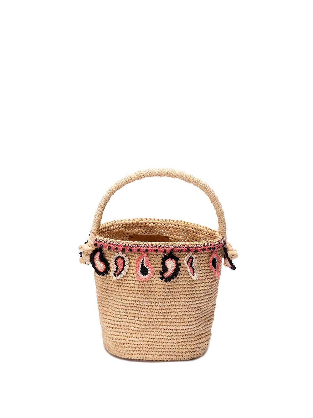 Shop Alanui `paisley` Basket Bag In Beige