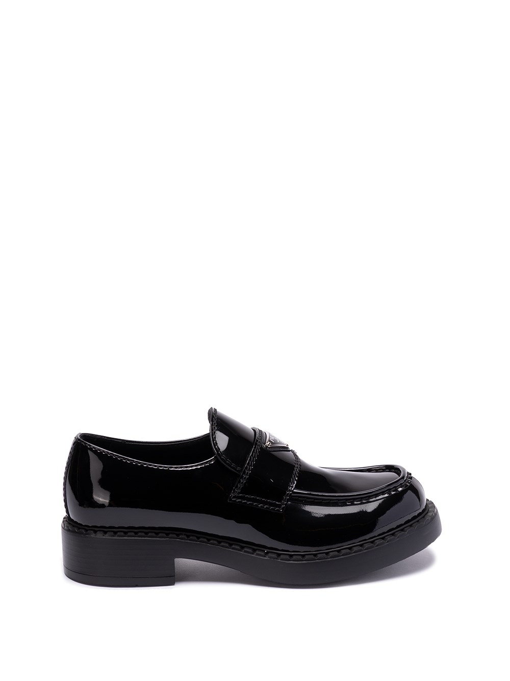 Shop Prada `chocolate` Patent Leather Loafers In Black  