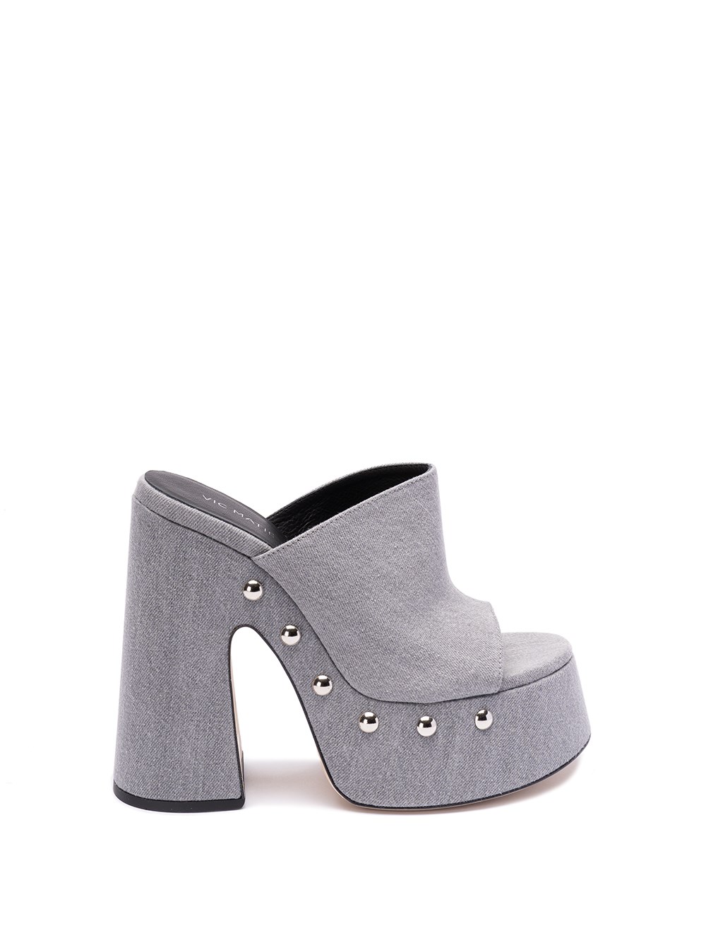 Shop Vic Matie Denim Sandals In Gray