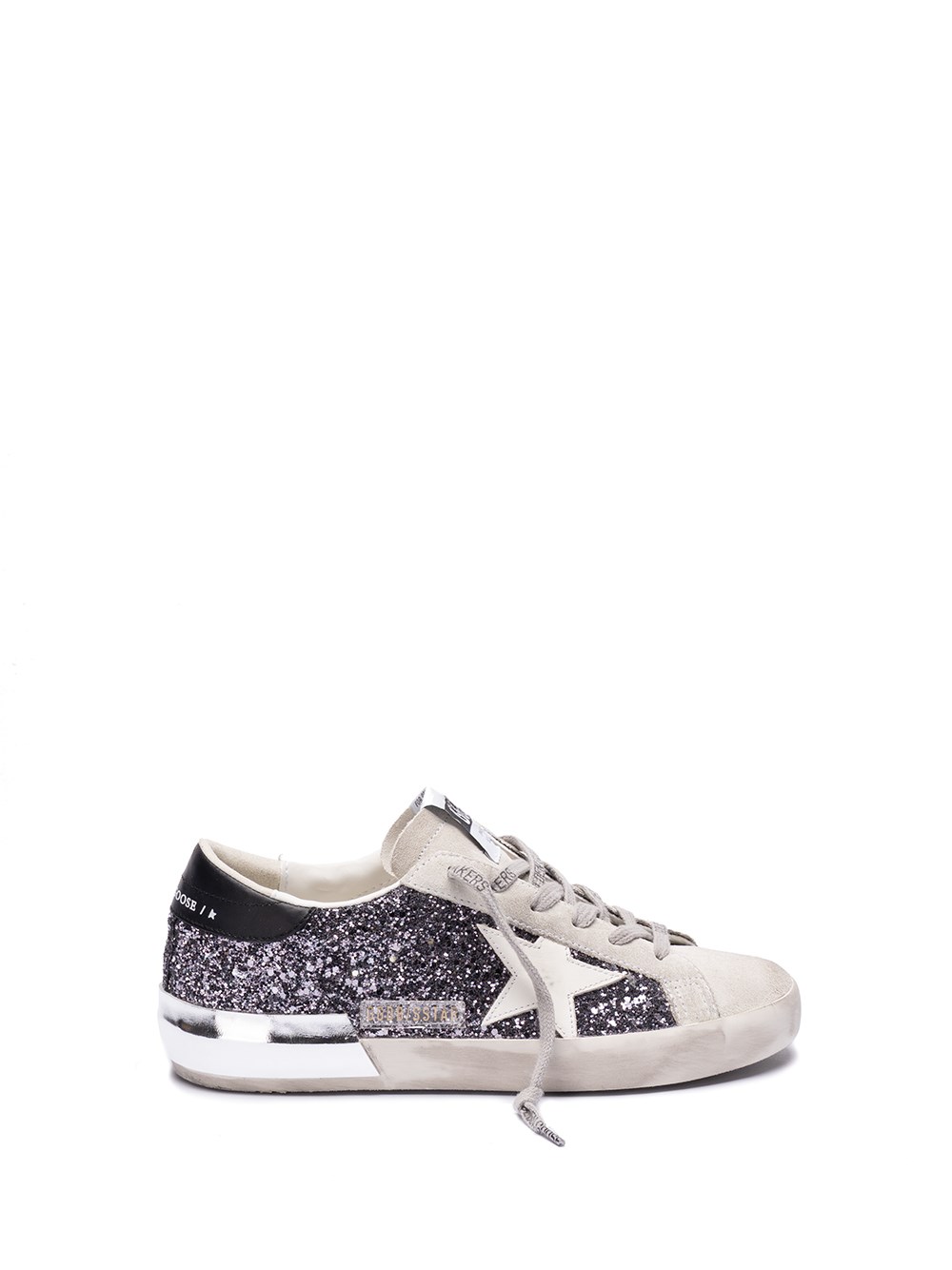 Shop Golden Goose `super-star Glitter` Sneakers In Gray