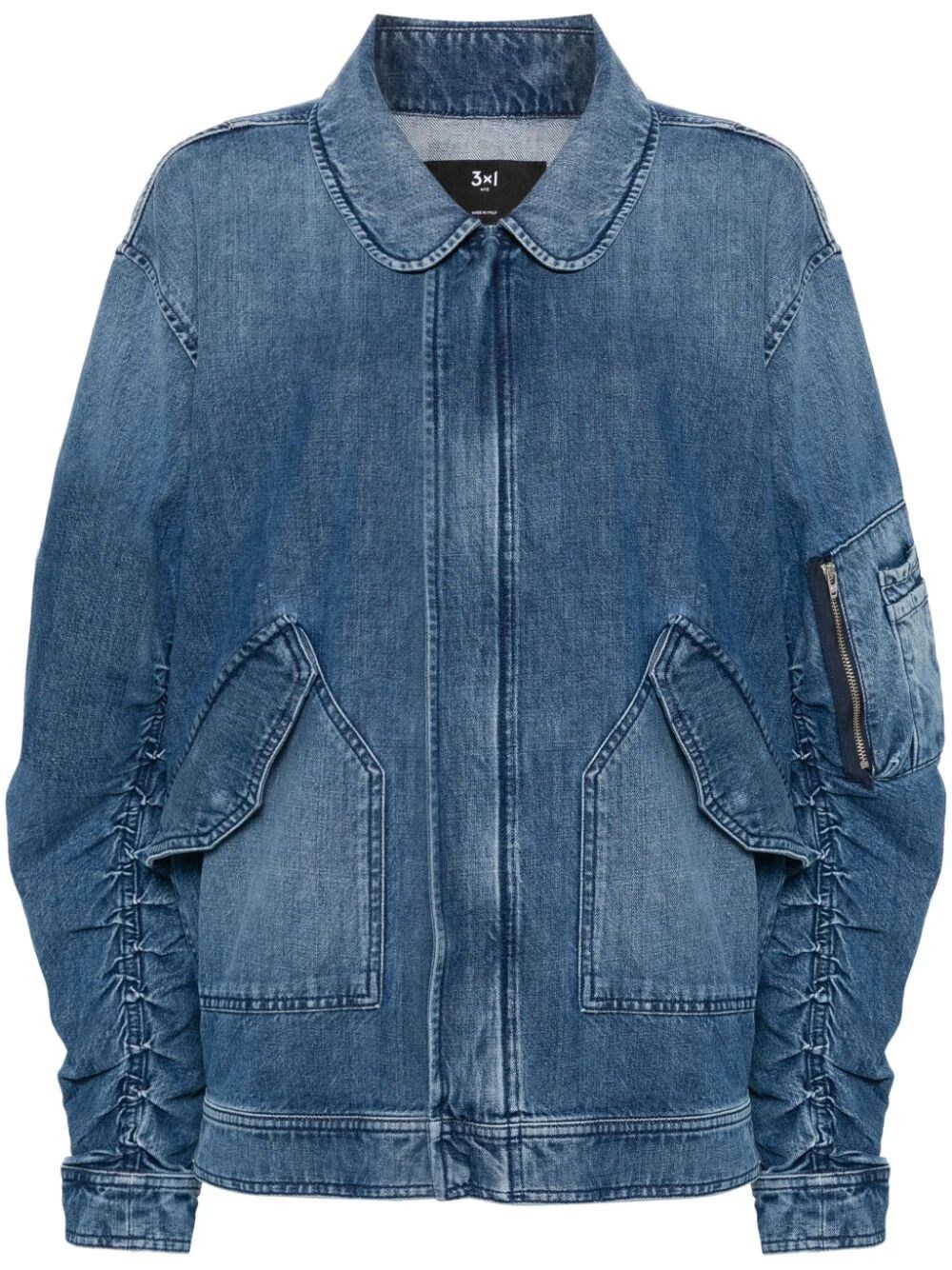 Shop 3x1 `royal` Denim Bomber Jacket In Blue