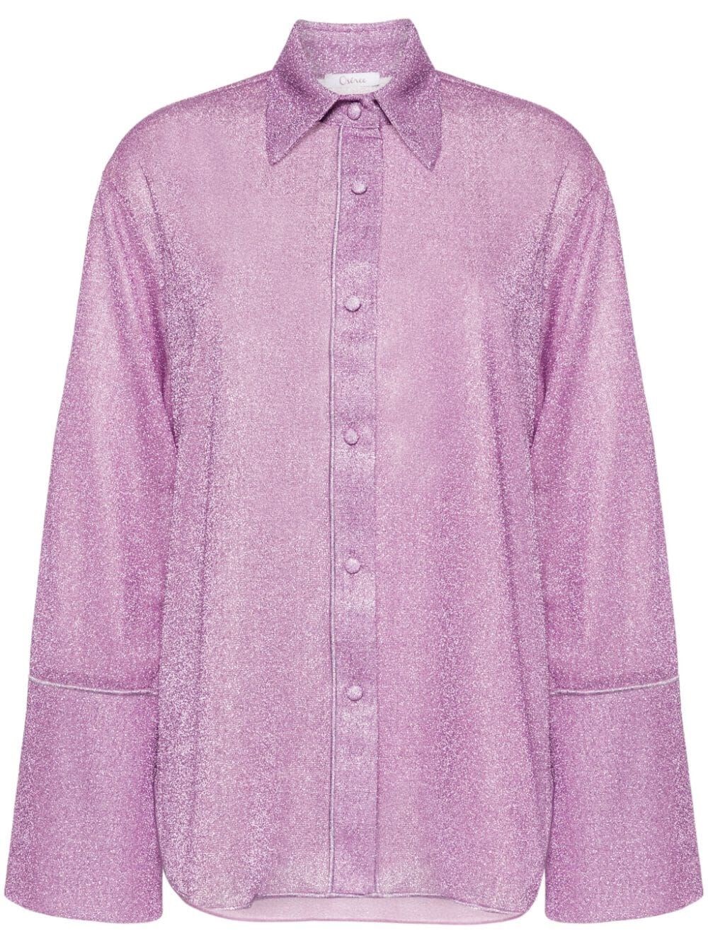 Shop Oseree `lumiere` Long Shirt In Pink