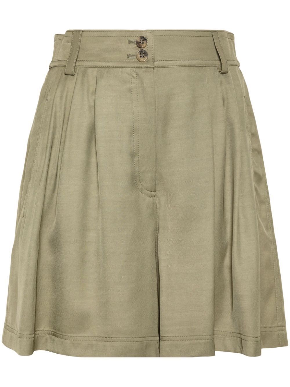 Shop Golden Goose `journey` Pleated Shorts In Green