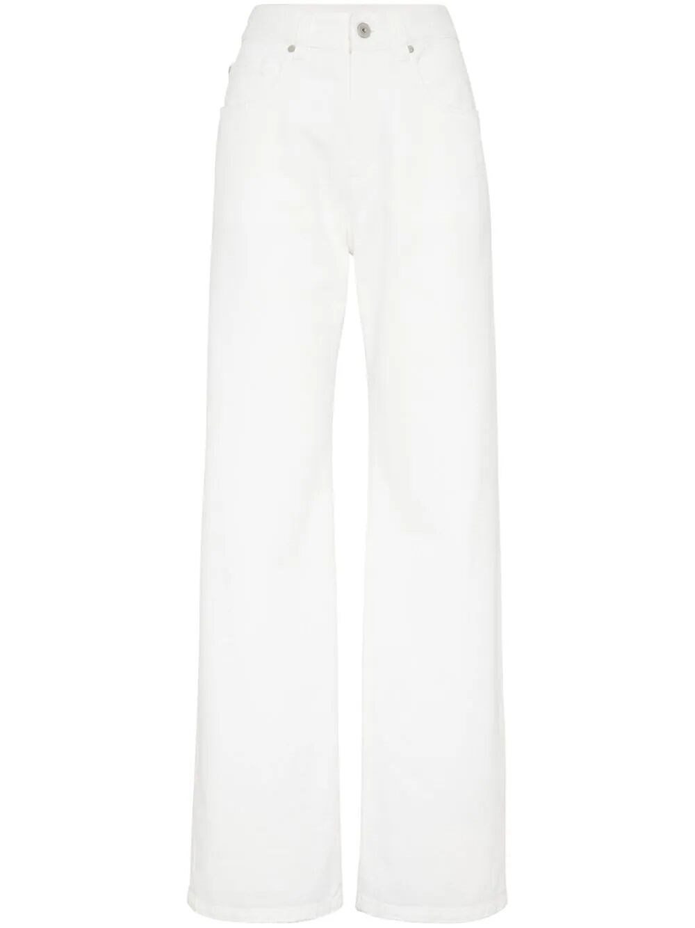 Shop Brunello Cucinelli Dyed Loose Five-pocket Jeans With Shiny Tab In Beige