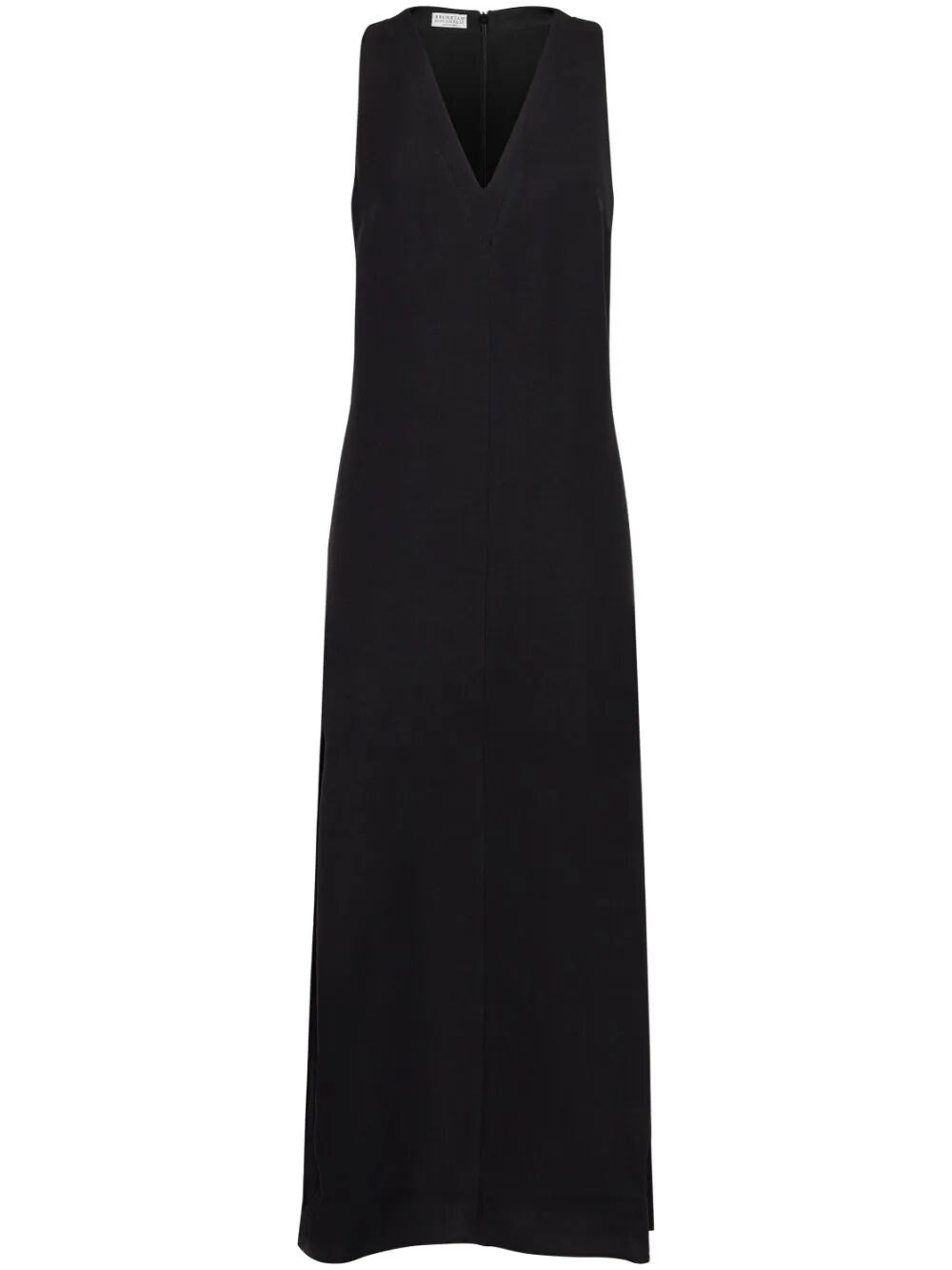 Shop Brunello Cucinelli Sleeveless Long Dress In Black  