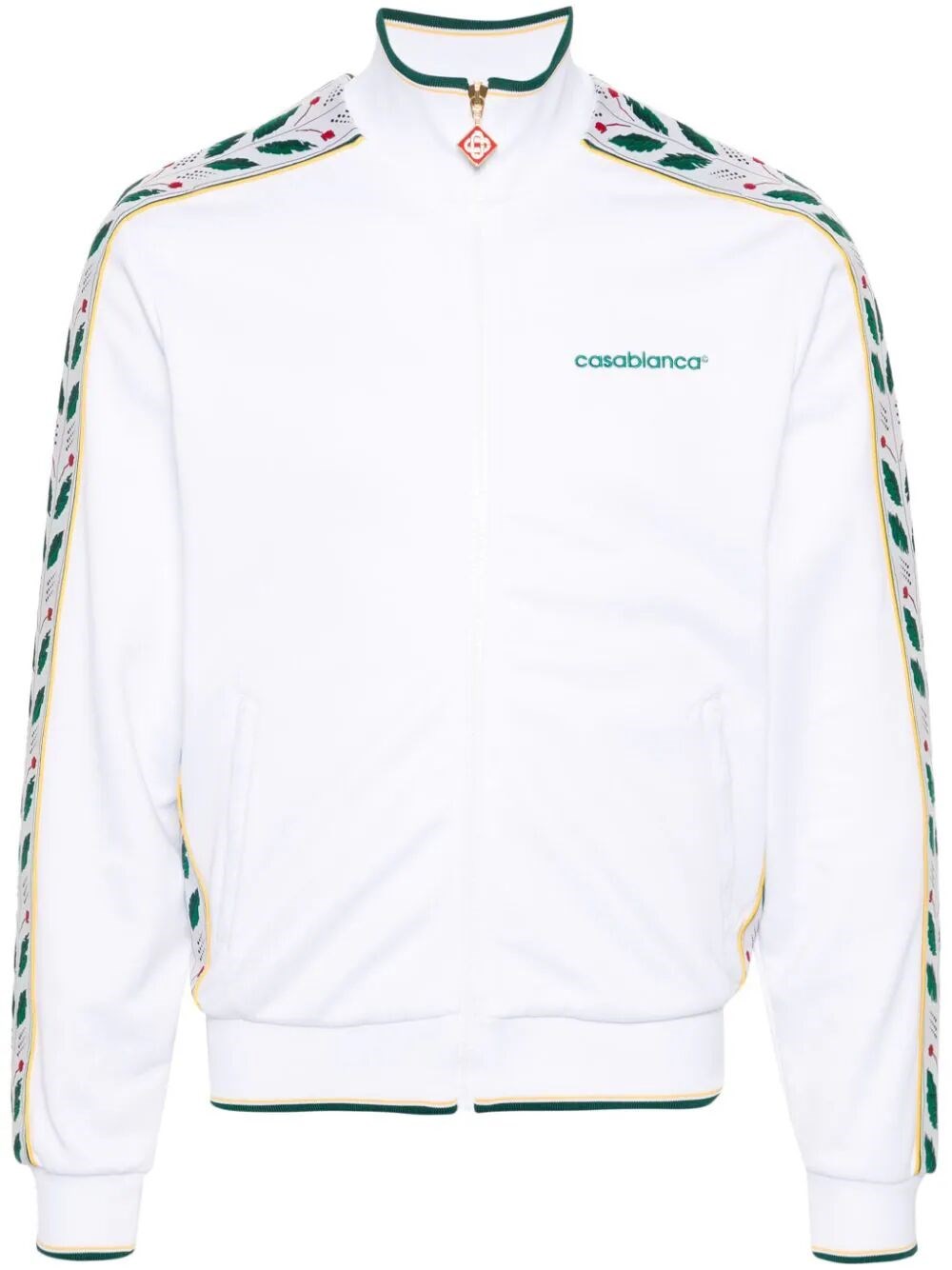 Shop Casablanca `laurel` Full-zip Track Jacket In White