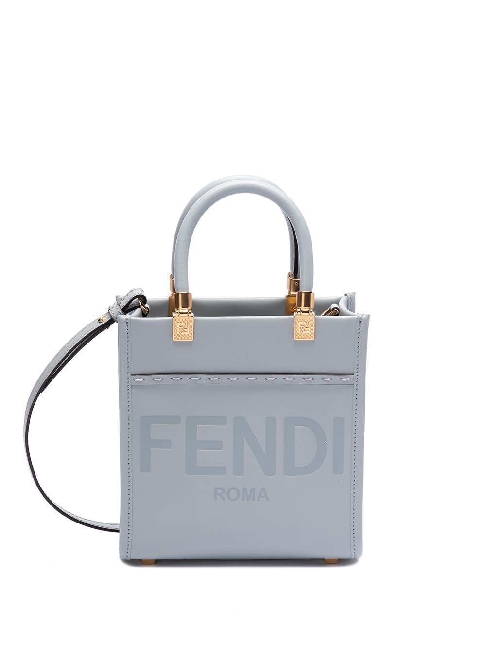 Shop Fendi `sunshine Mini` Tote Bag In Blue