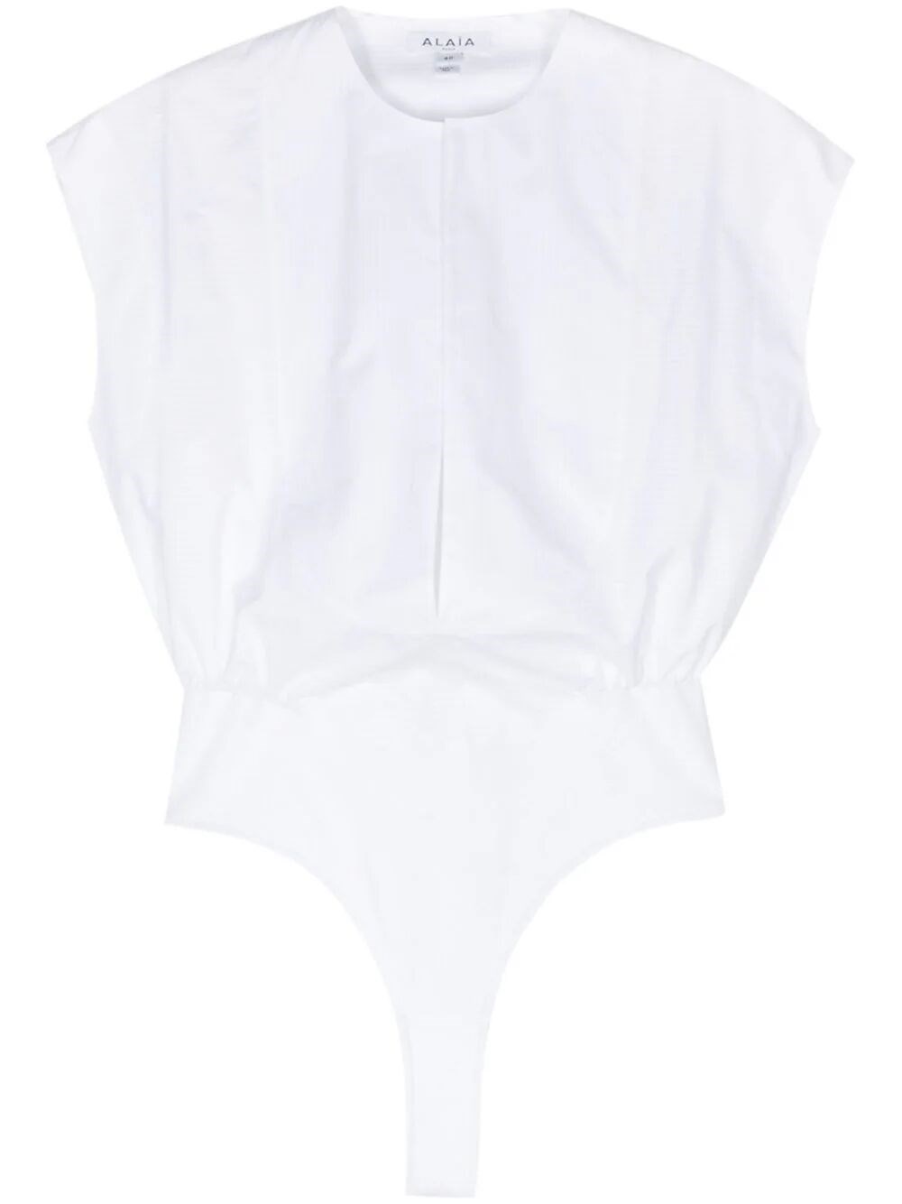 Alaïa Alaia Dickey White Cotton Shirt Bodysuit Women In Black
