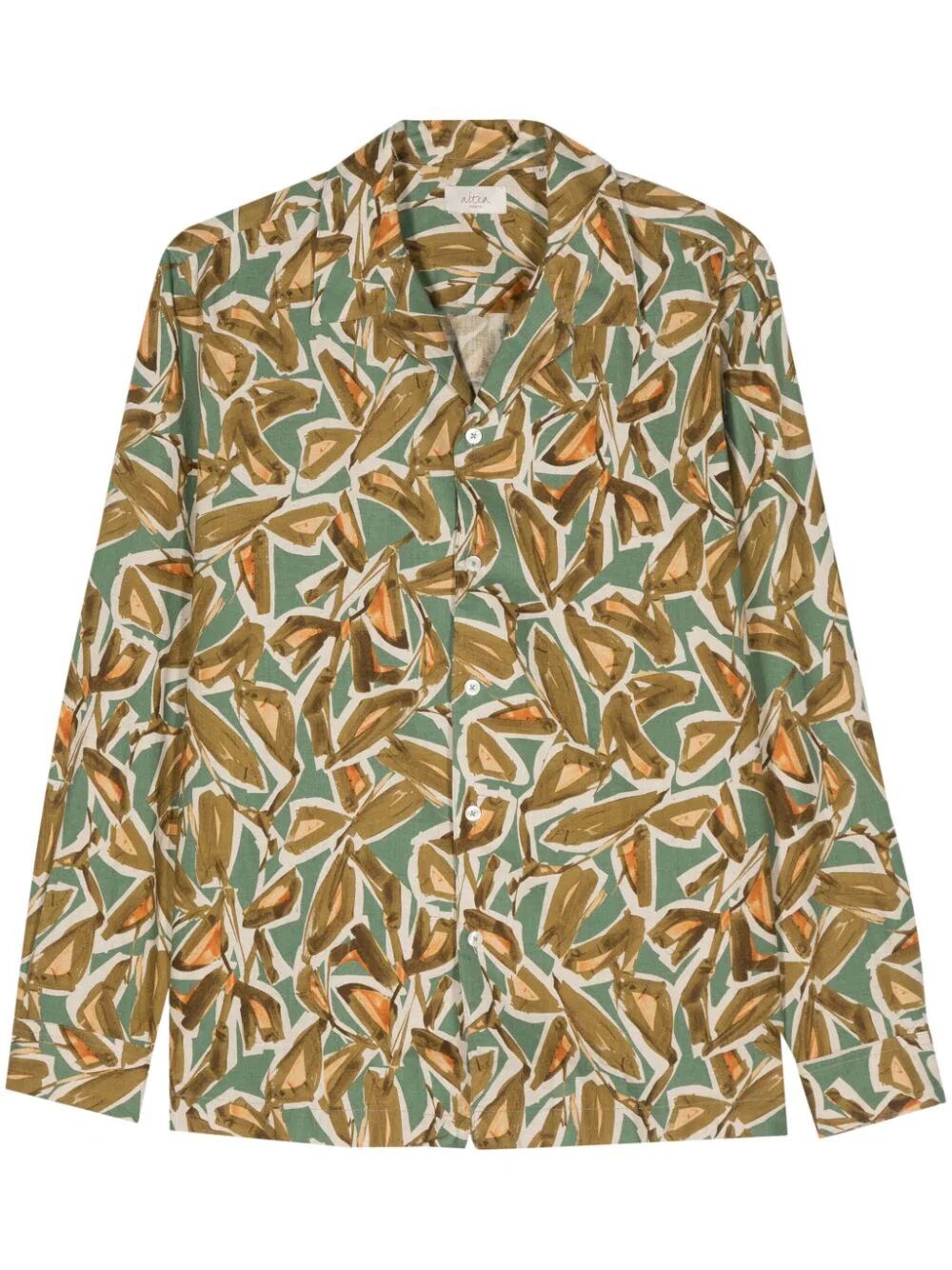 Shop Altea `luke` Abstract Flower Print Shirt In Green