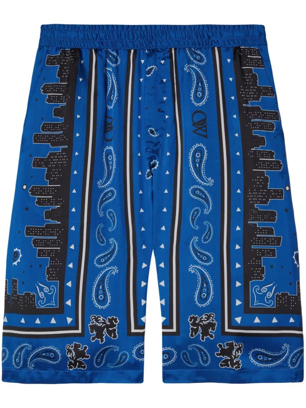 Shop Off-white `bandana` Shorts In Blue
