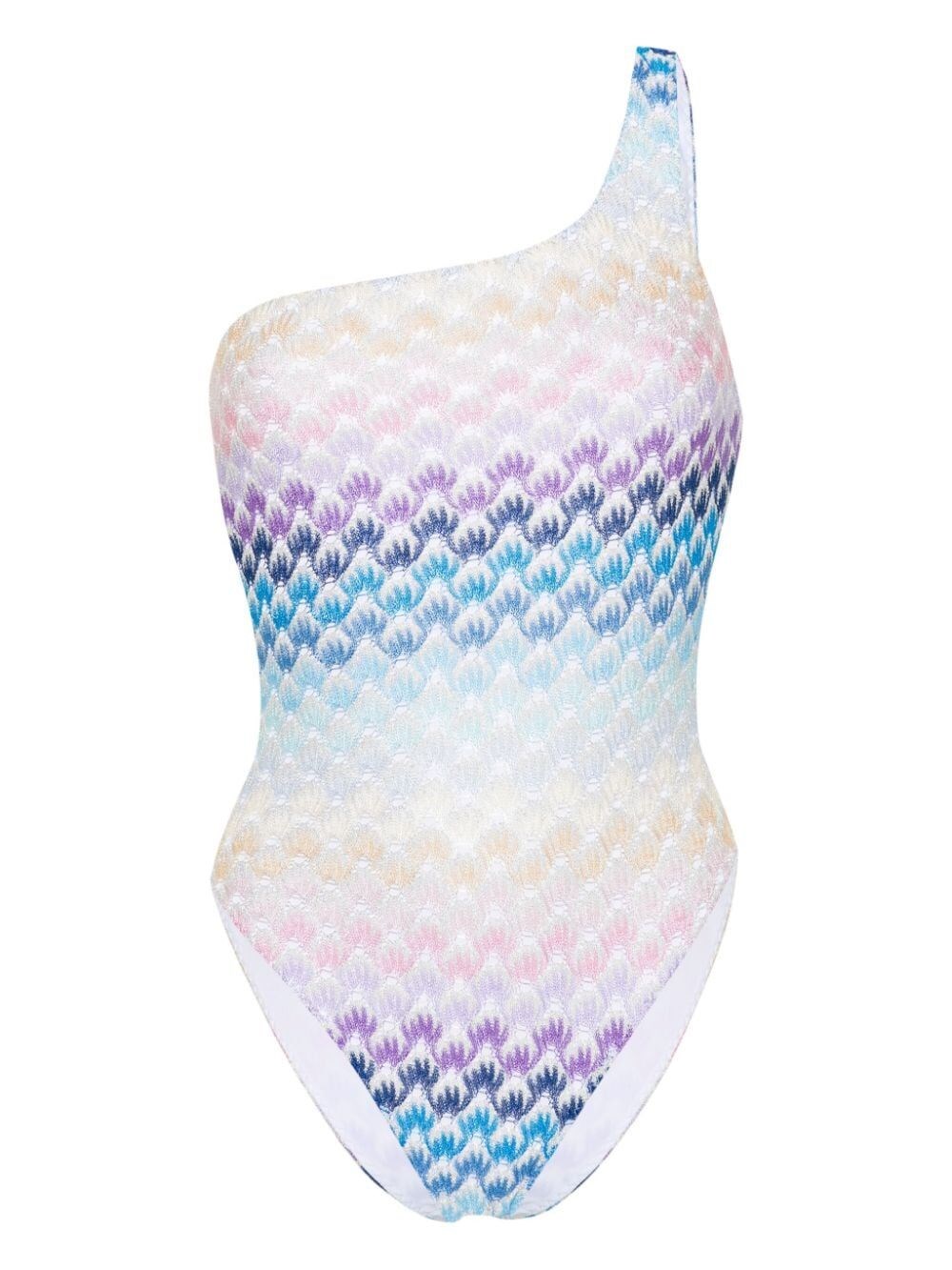 Shop Missoni One-shoulder One-piece Swimming Costume In Multi