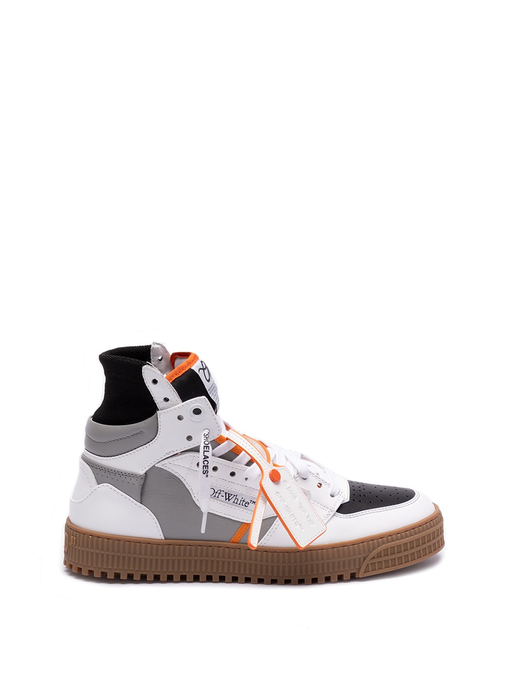 Shop Off-white `3.0 Off Court Calf Leather` Sneakers In Gray