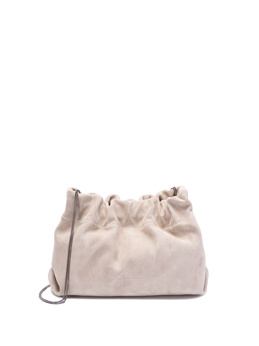 Shop Brunello Cucinelli Soft Bag With Monili In Gray