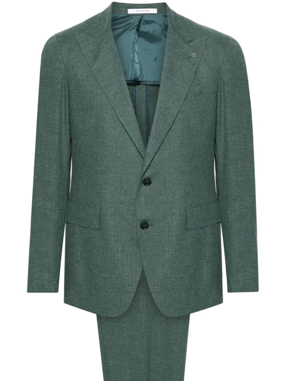 Shop Tagliatore Suit In Green