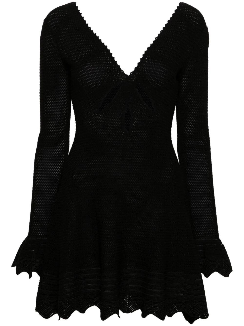 Shop Selfportrait Crochet Mini Dress In Black  