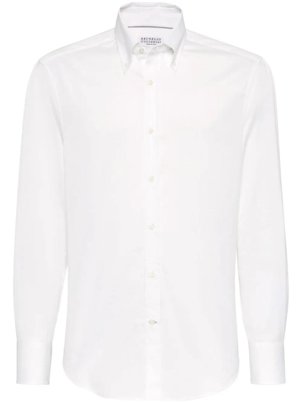 Shop Brunello Cucinelli Slim Fit Shirt With Button-down Collar In White