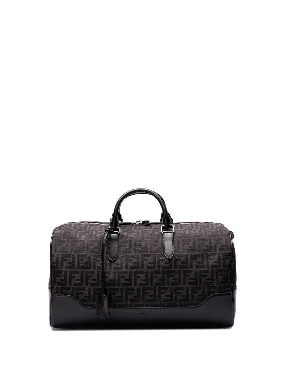 Shop Fendi `jacquard Ff 19` Medium Duffle Bag In Black  