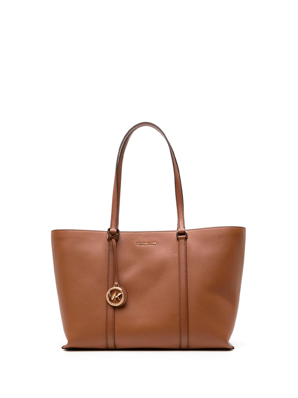 Michael Kors Temple Large Leather Tote In Brown