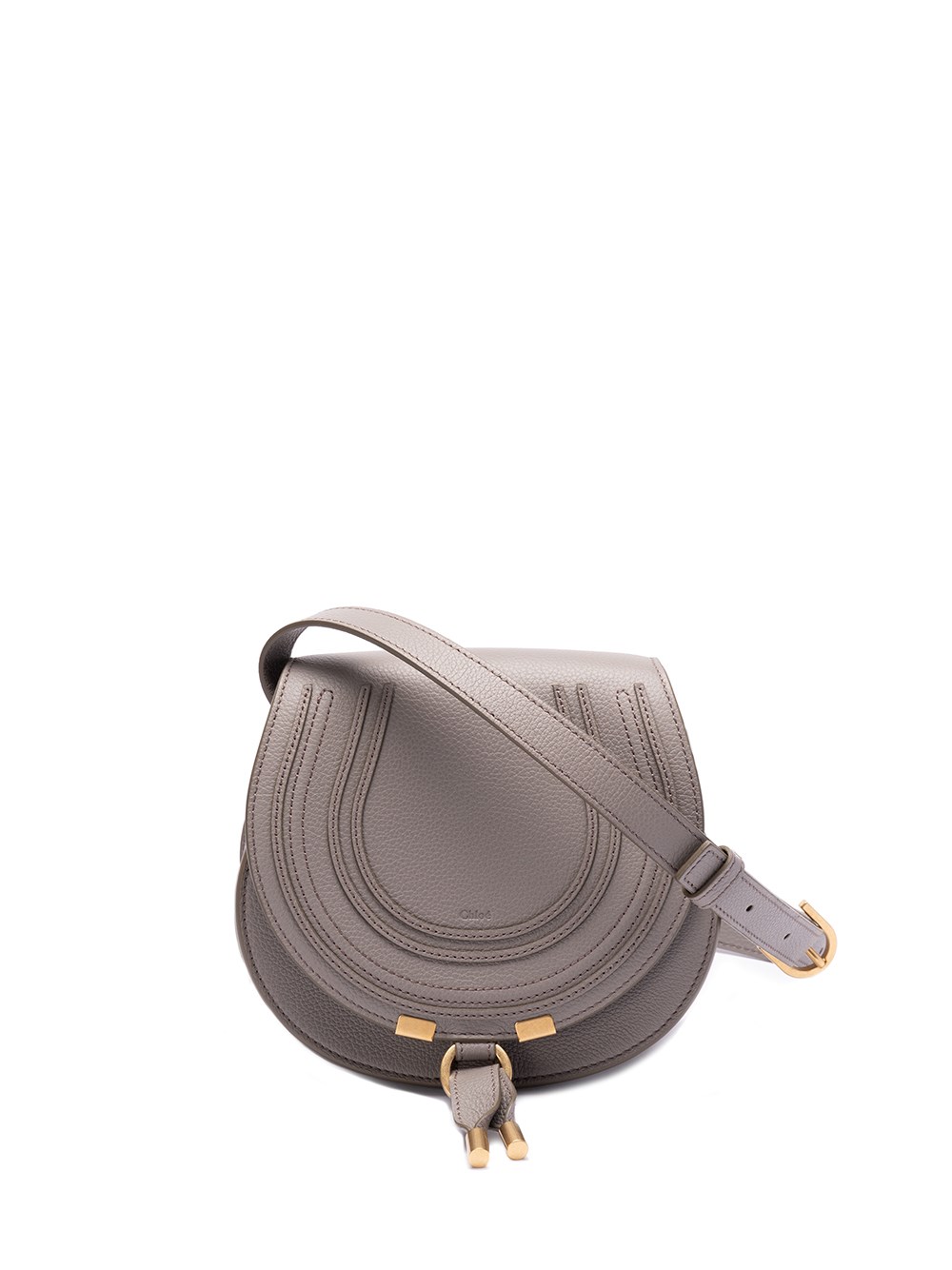 Chloé `marcie` Small Saddle Bag In Gray