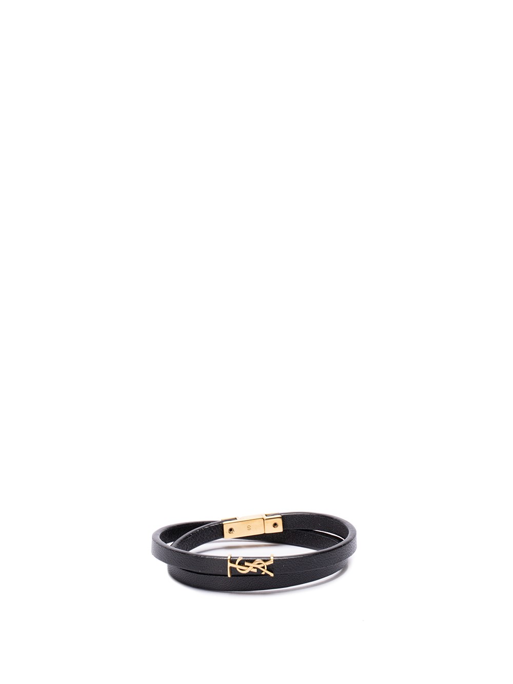 Shop Saint Laurent `cassandre` Bracelet In Black  