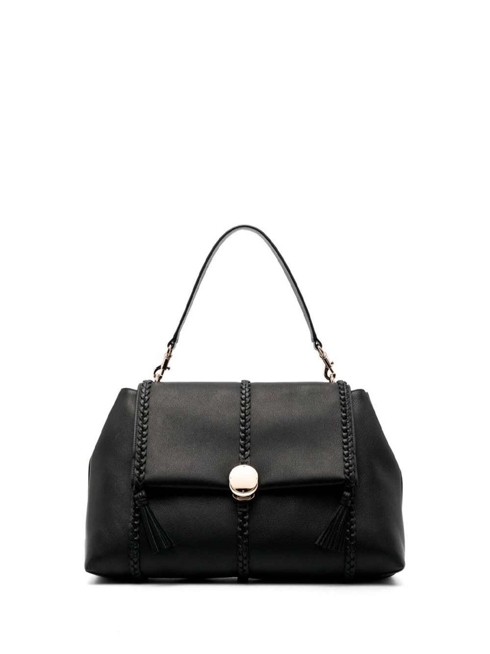 Chloé Penelope Large Leather Shoulder Bag In Black