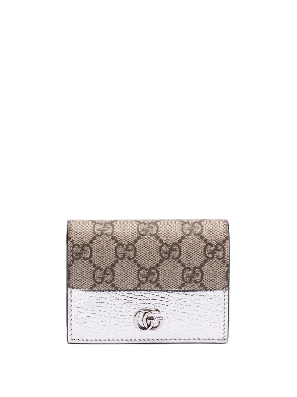 Gucci `petite Marmont` Card Case In Metallic