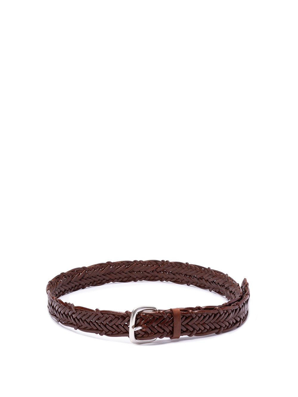 Orciani `masculine` Braided Sports Belt In Brown