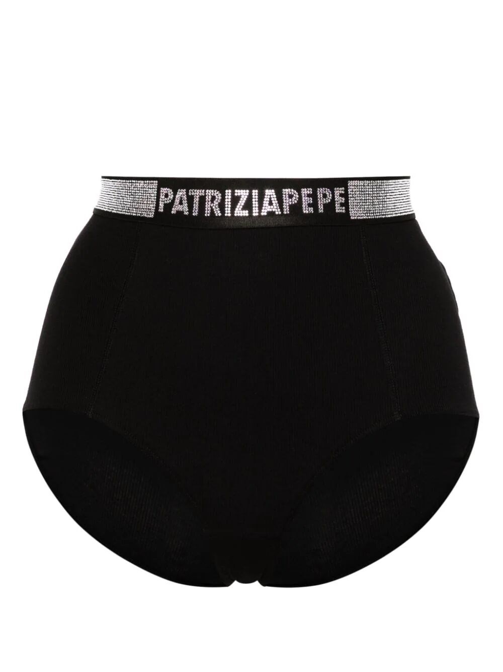 Shop Patrizia Pepe Strass Slip In Black  