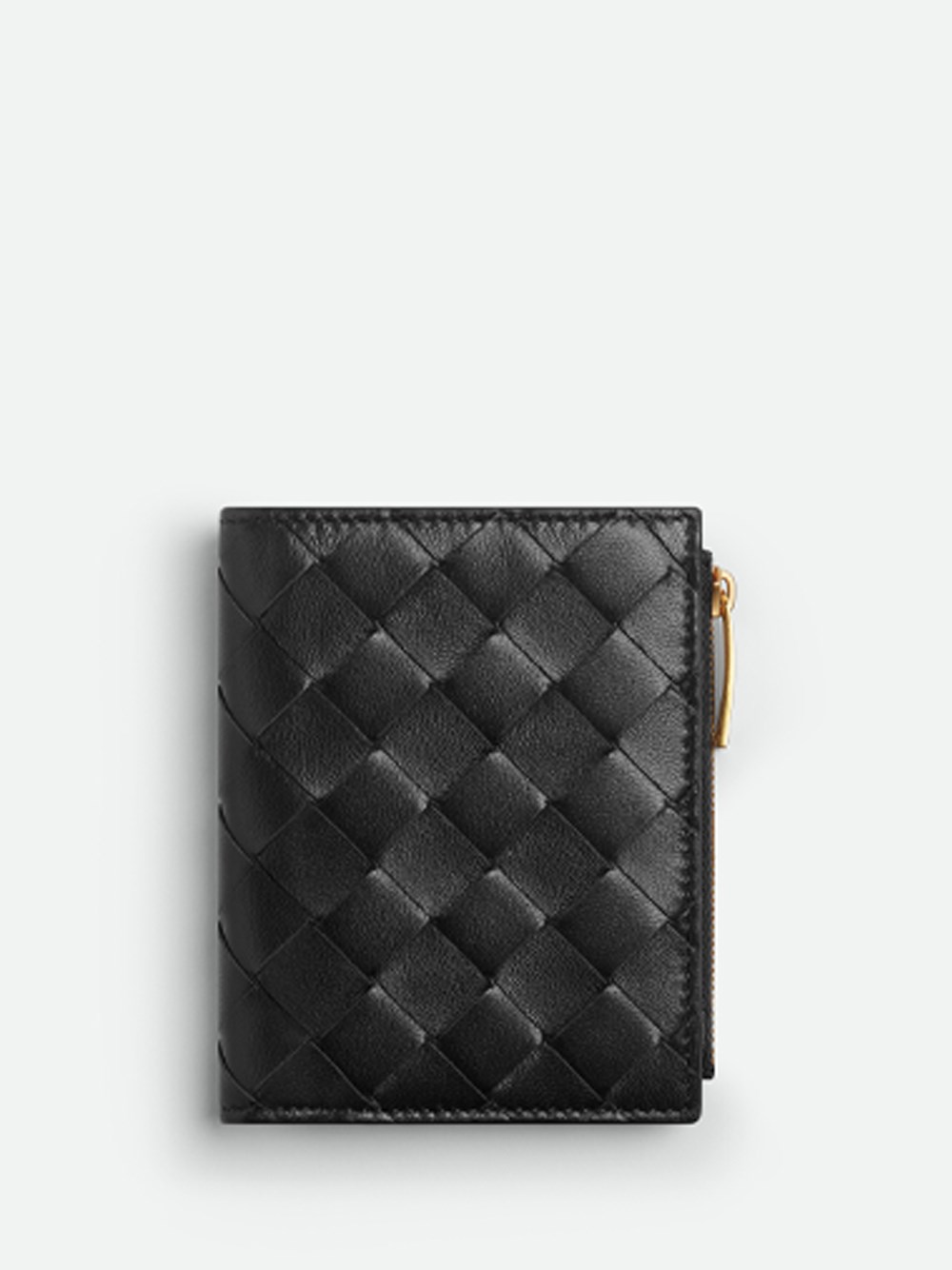 Bottega Veneta `intrecciato 15 Small Bi-fold Wallet` In Black  