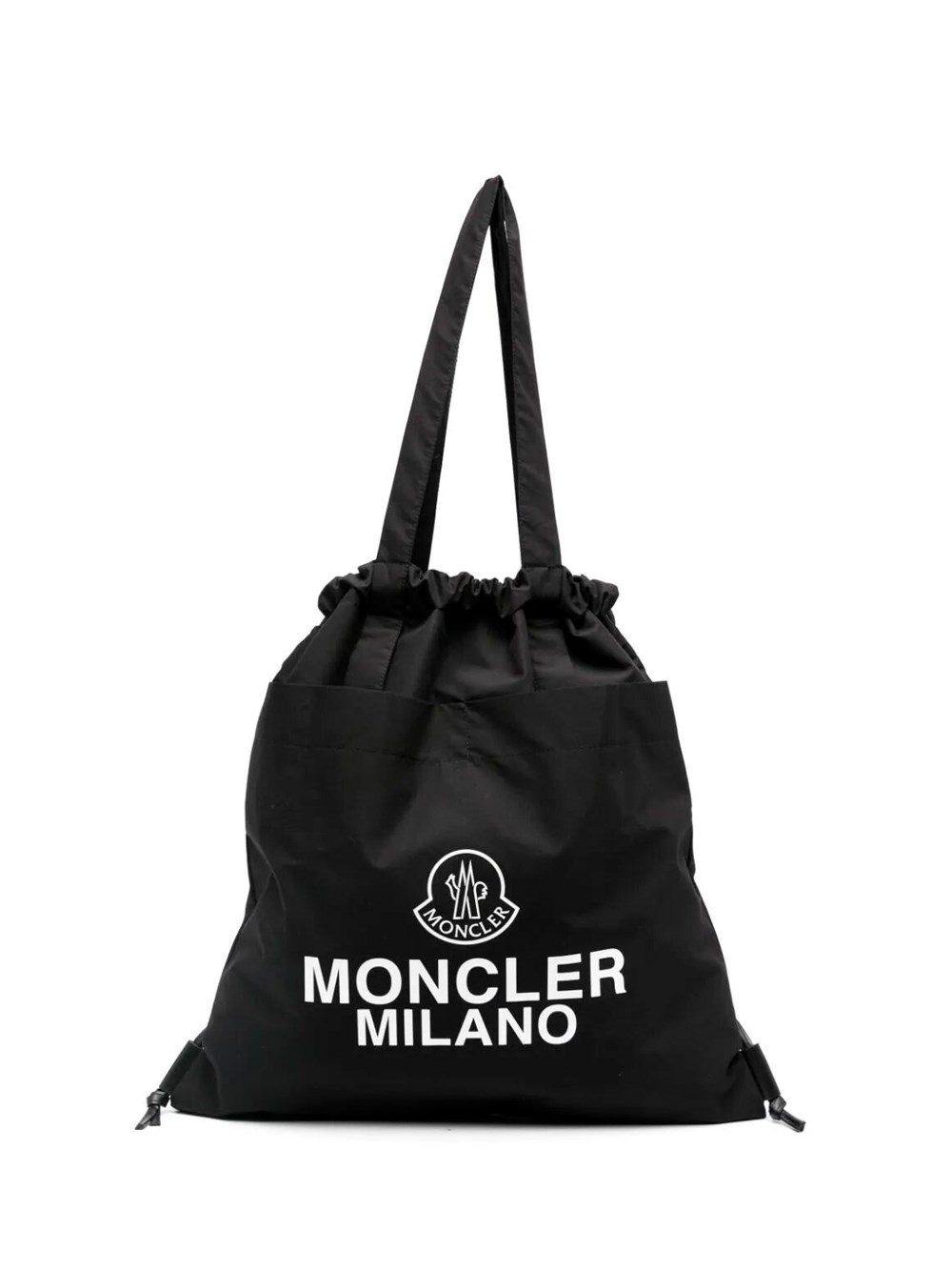 Shop Moncler `aq` Drawstring Tote Bag In Black  