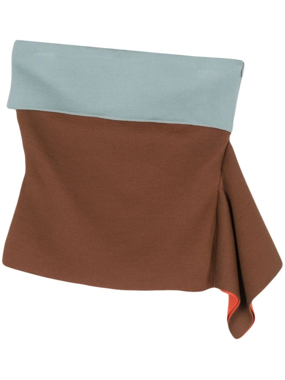 Fendi Draped Asymmetric Mini Skirt In Brown