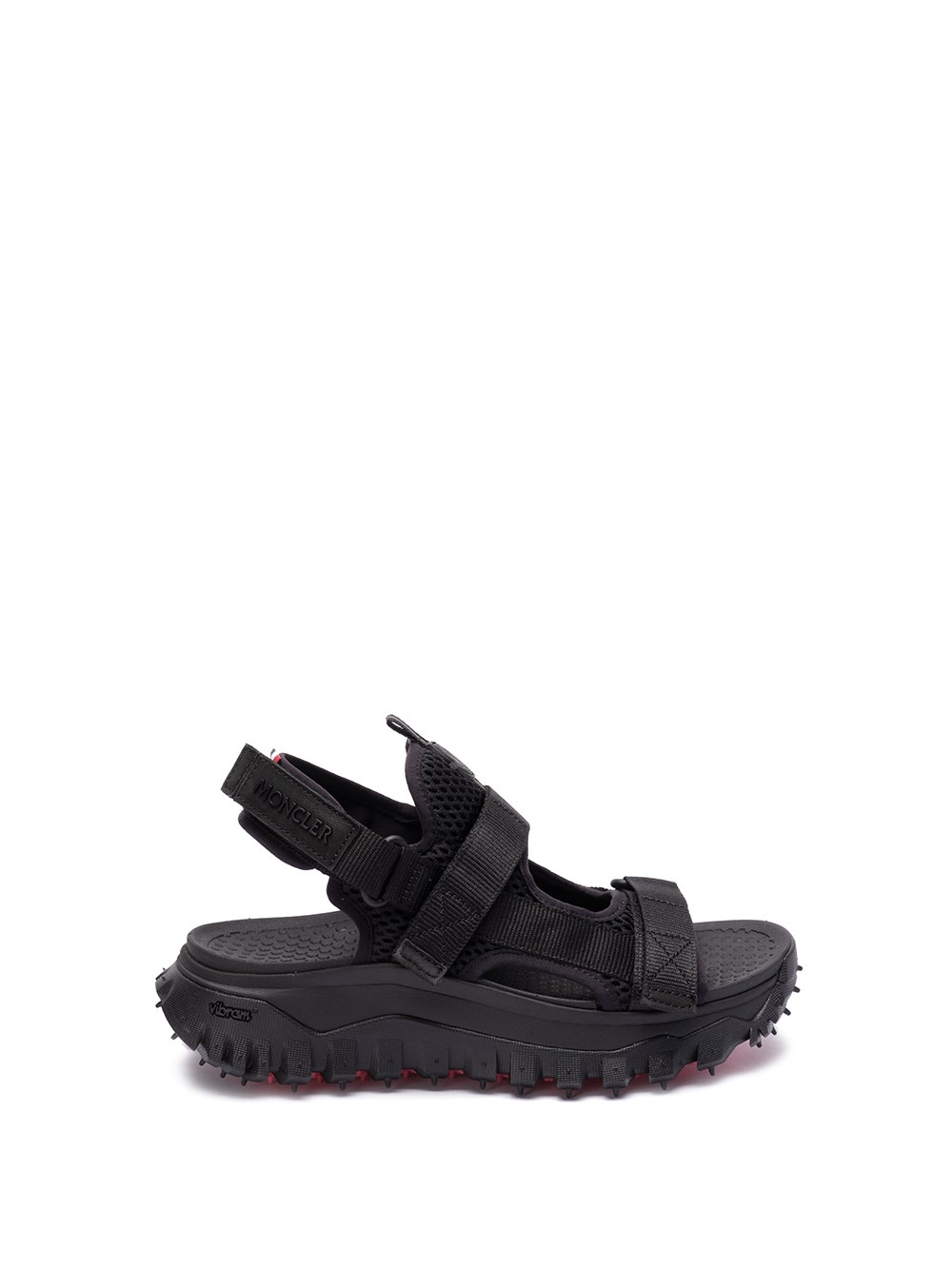 Shop Moncler `trailgrip Vela` Sandals In Black  