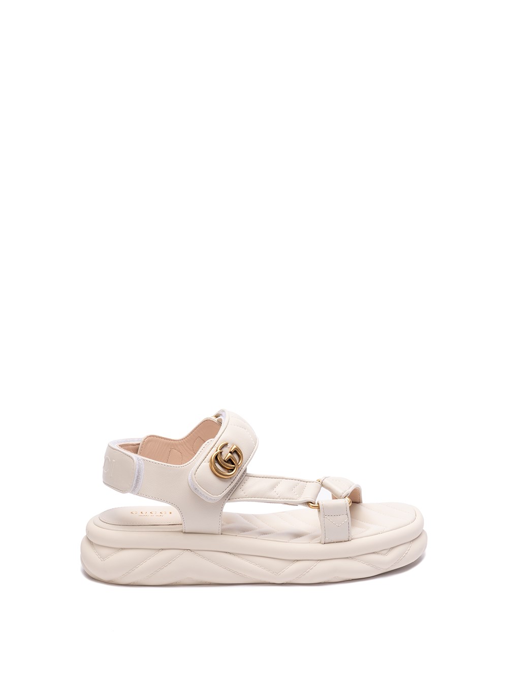 Shop Gucci `marmont` Sandals In White