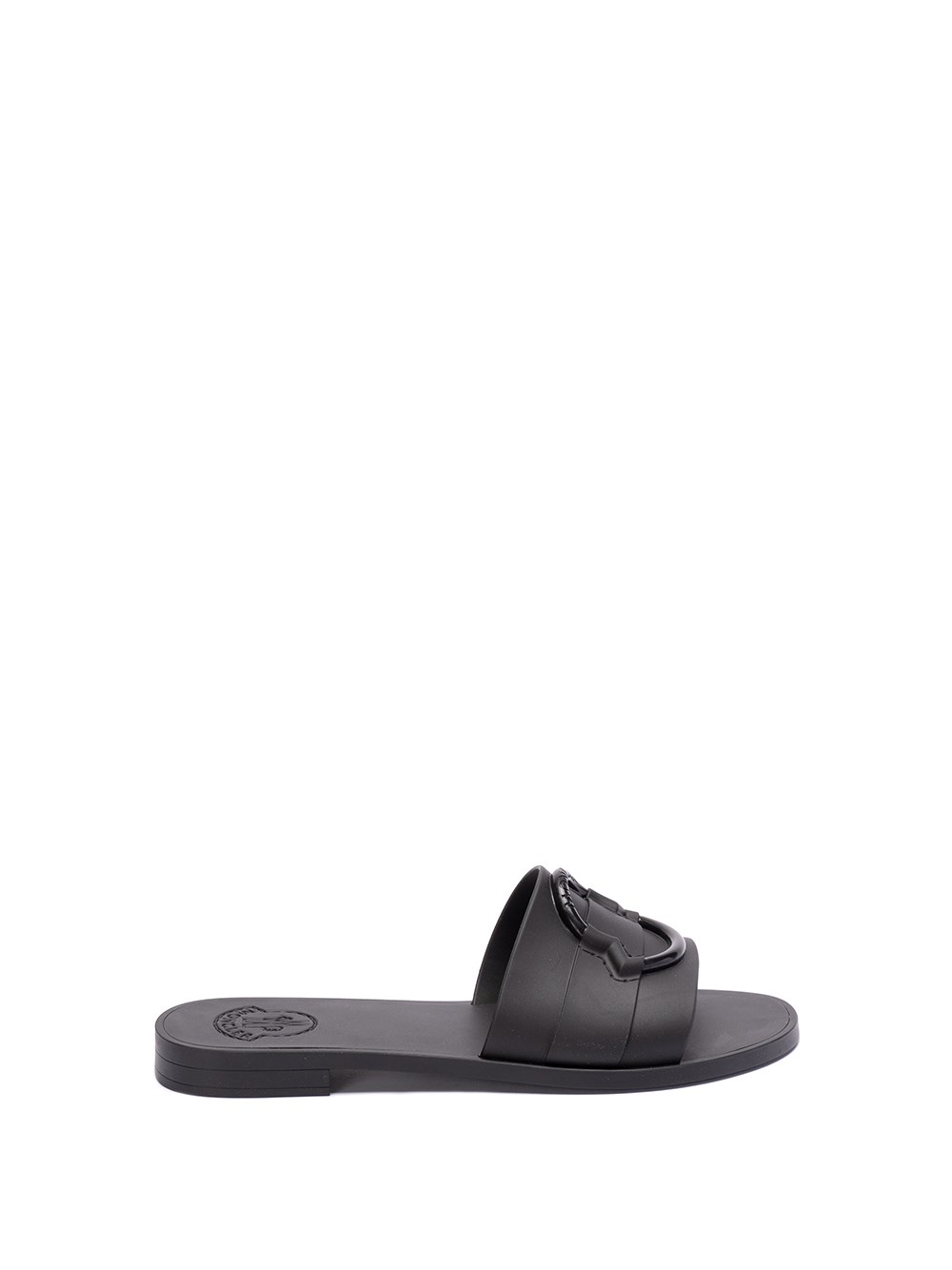 Shop Moncler `mon` Slide Shoes In Black  
