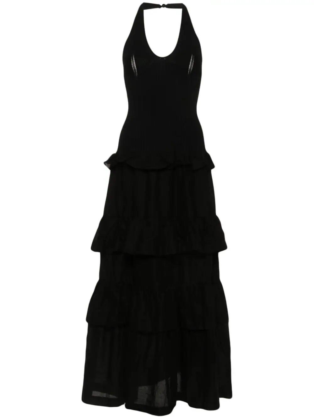 Shop Twinset Knit Long Dress In Black  