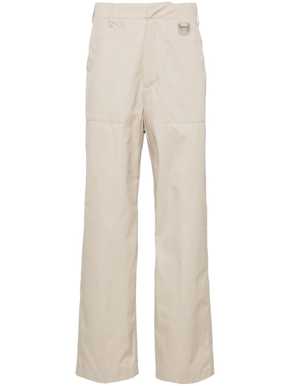 Shop Fendi Double Coated Pants In Beige