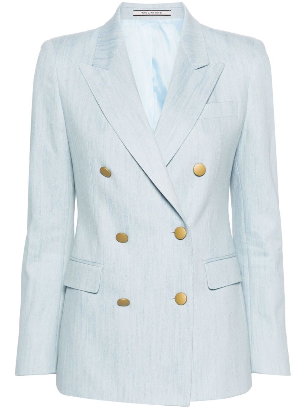 Shop Tagliatore Double-breasted Blazer In Blue