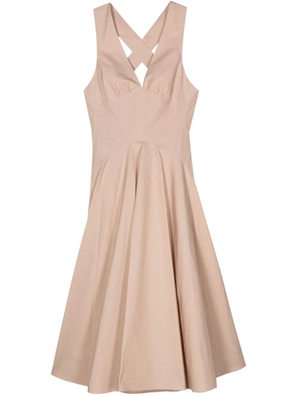 Shop Alaïa Crossback Dress In Beige