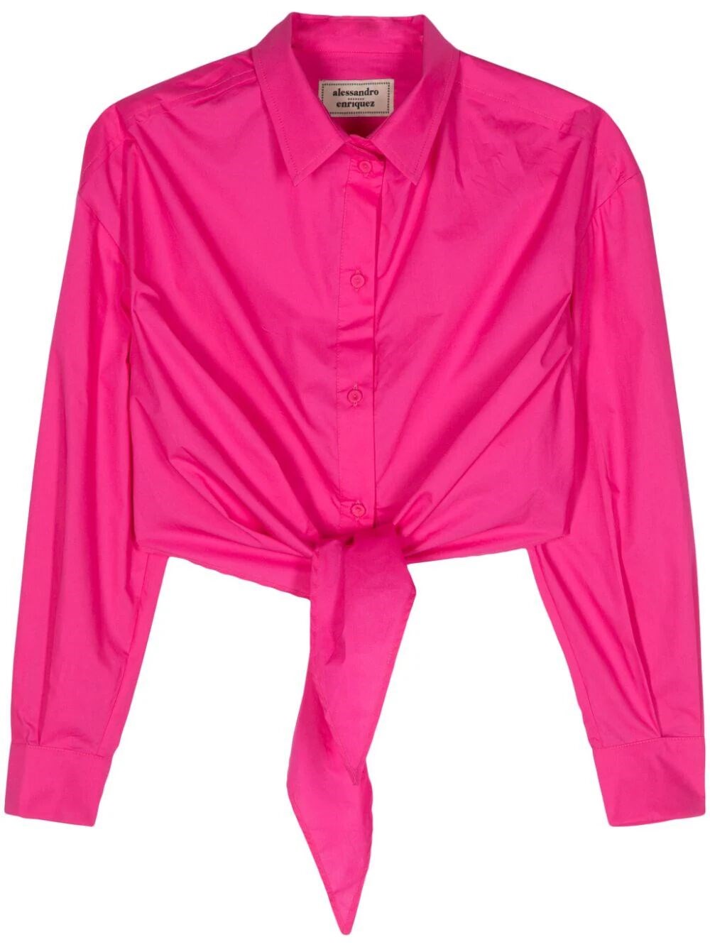 Alessandro Enriquez Cropped Cotton Shirt In Pink