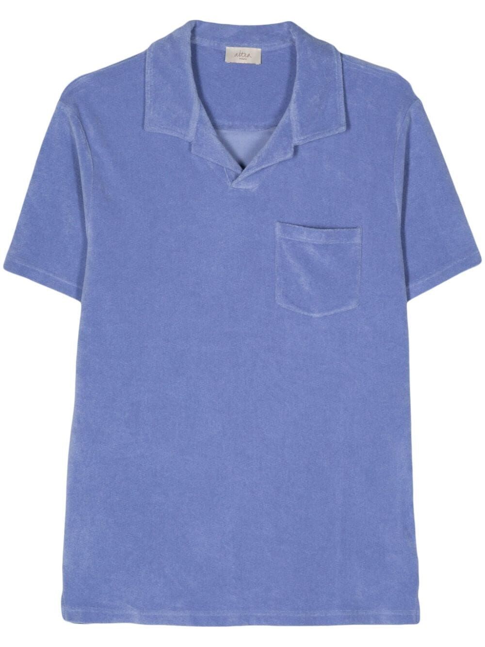 Altea Towelling-finish Polo Shirt In Blue
