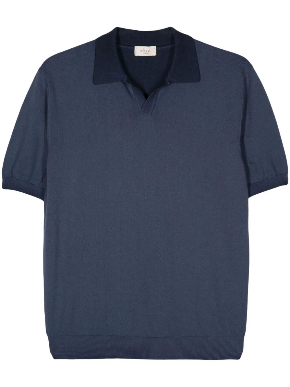 Altea Knitted Polo Shirt In Blue