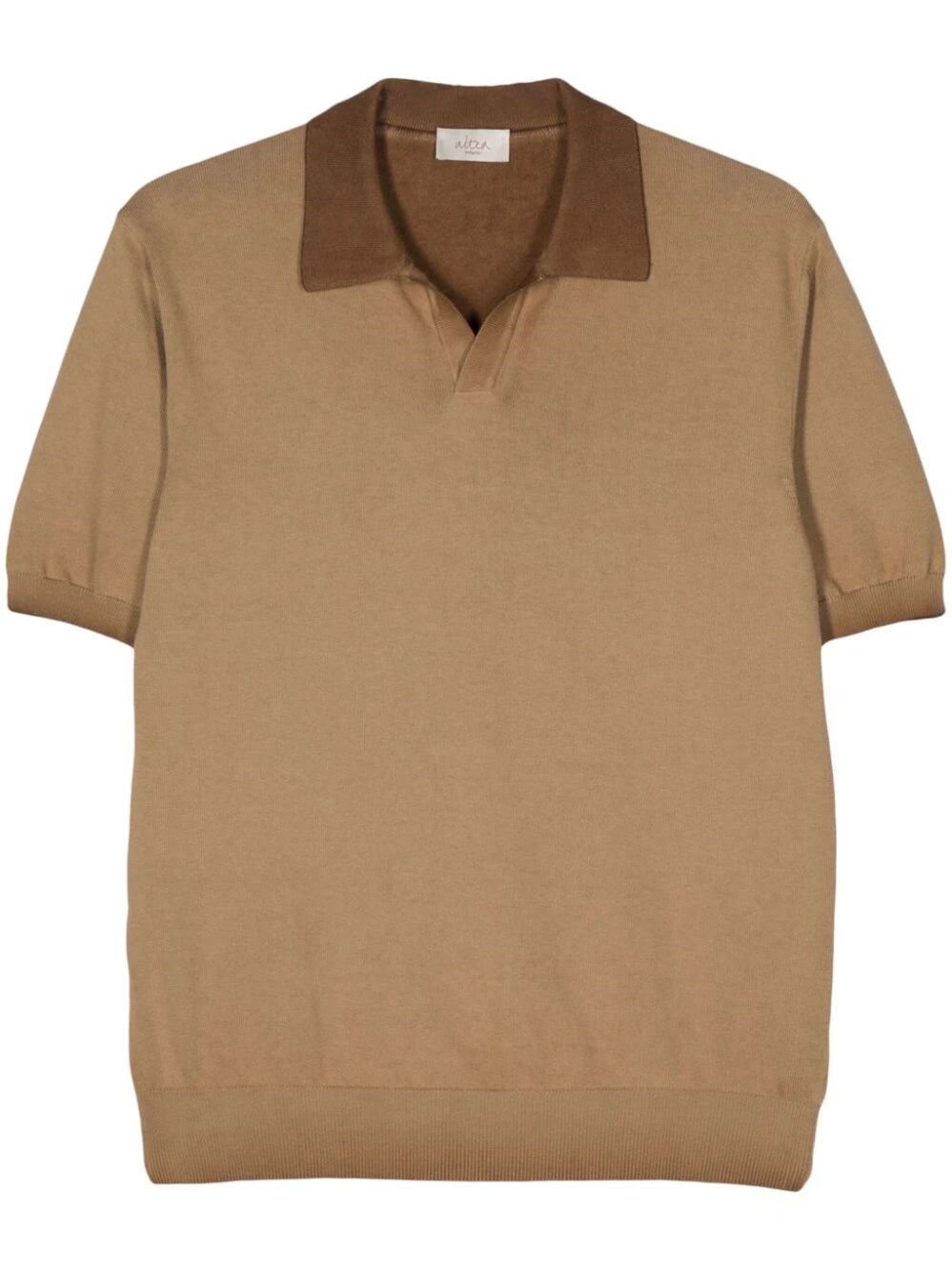 Altea Knitted Polo Shirt In Brown