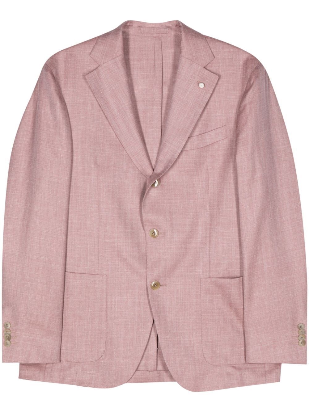 Luigi Bianchi Mantova Single-breasted Blazer In Pink