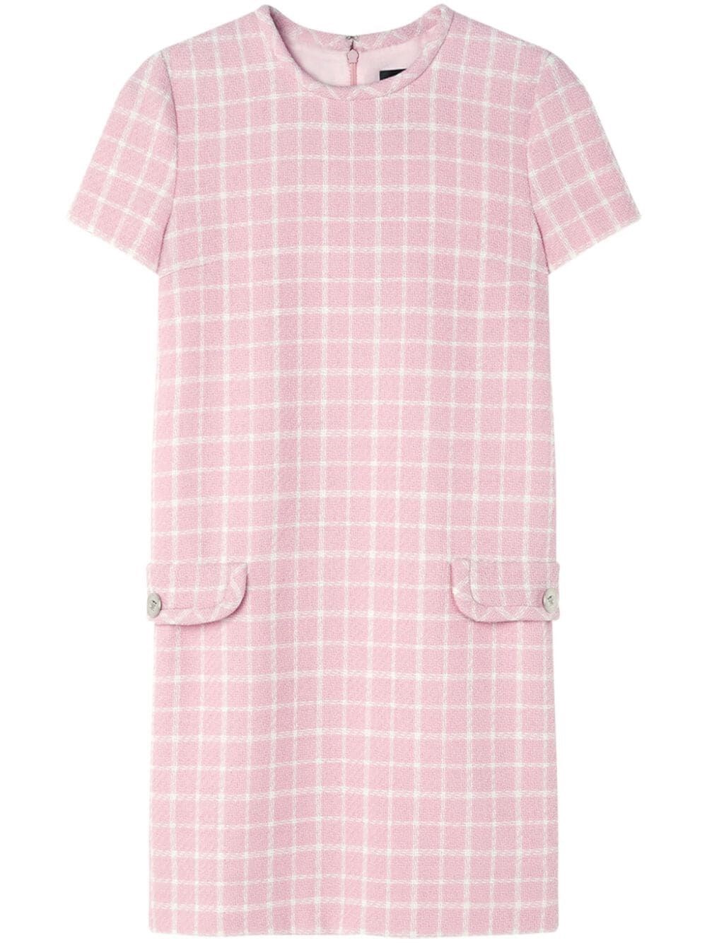 Versace Large Check Mini Dress In Pink