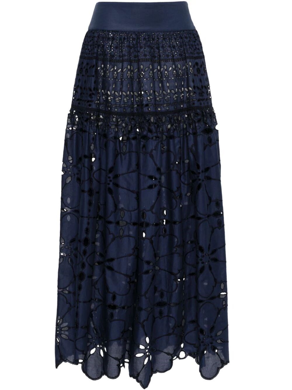 Ermanno Scervino Lingerie Long Skirt In Blue