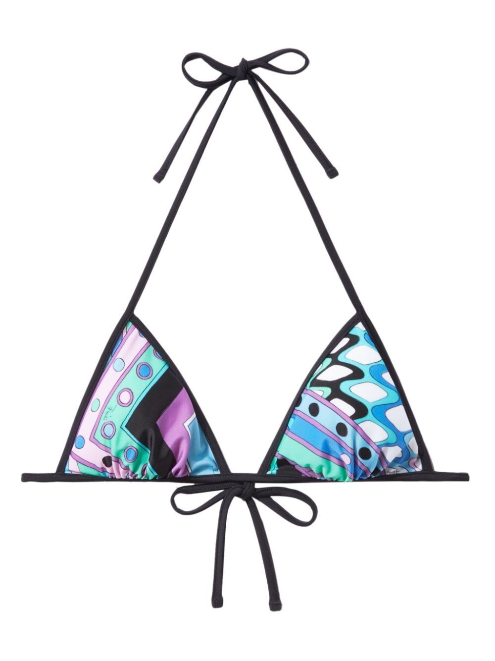 Pucci Lycra Triangle Bikini Top In Blue