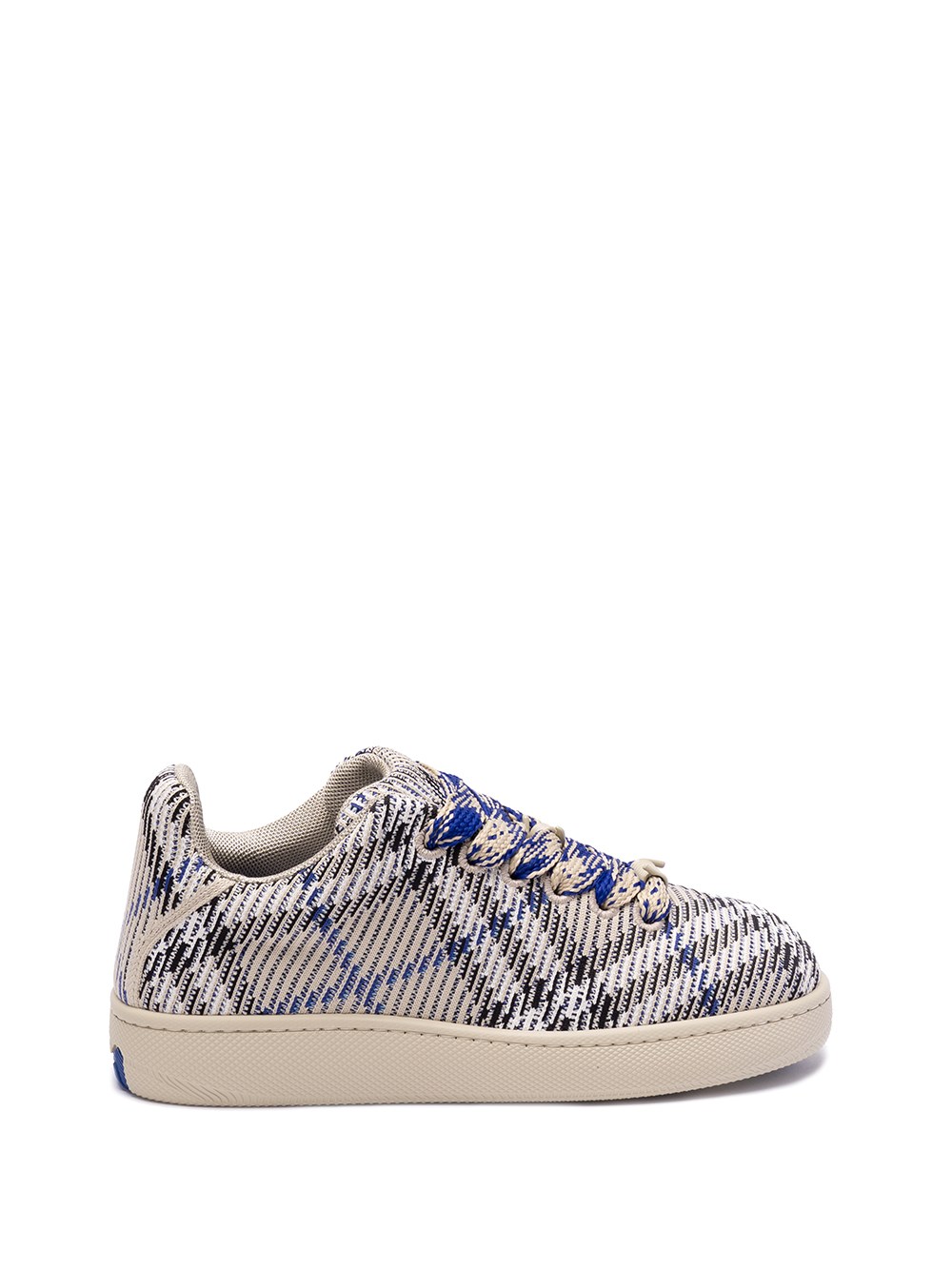 Shop Burberry `box` Knit Sneakers In Beige