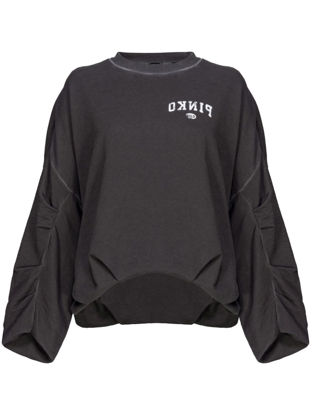Pinko Logo-print Jersey Sweatshirt In Black  