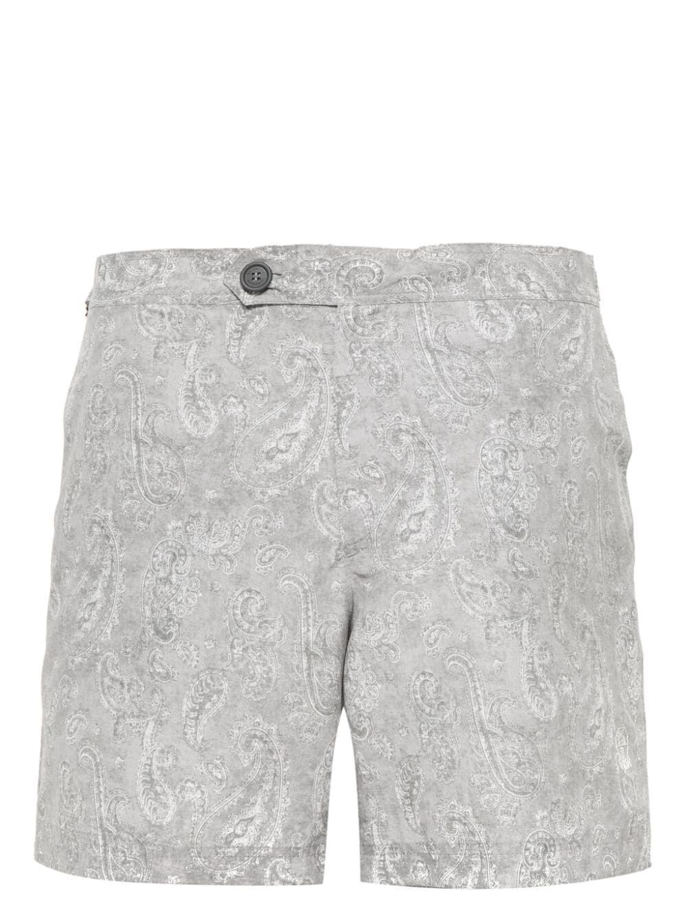 Brunello Cucinelli Paisley-print Swim Shorts In Grey